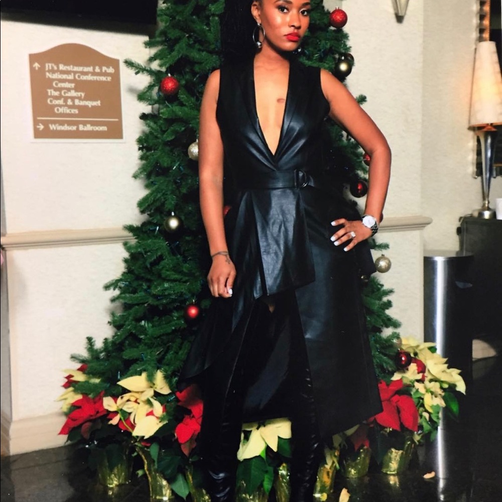 Faux Leather Vest Dress